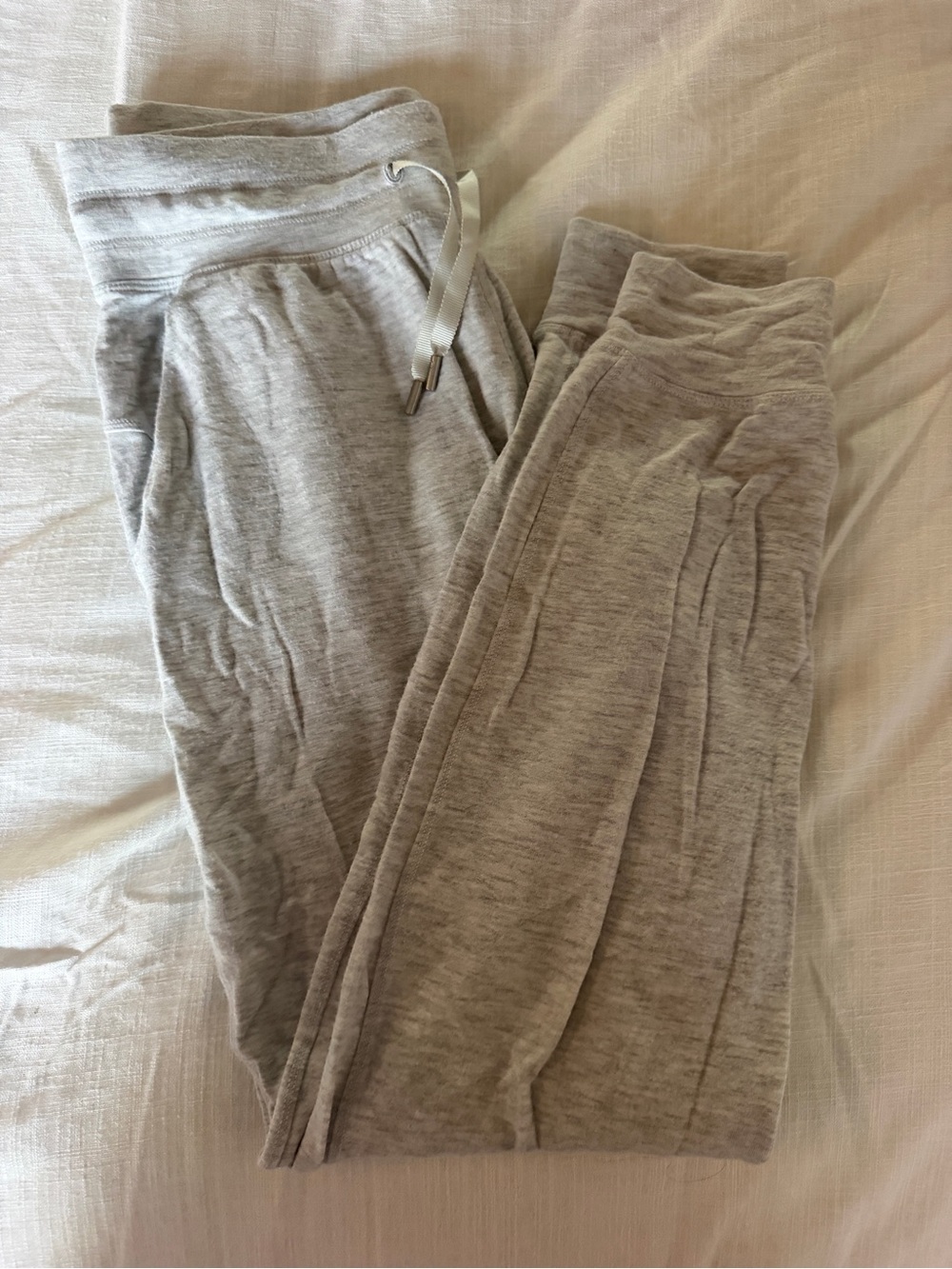 lululemon athletica Heathered Light Gray Track Joggers